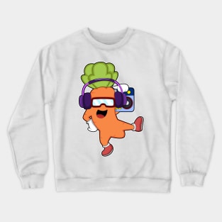 Carrot at Music with Headphone Crewneck Sweatshirt